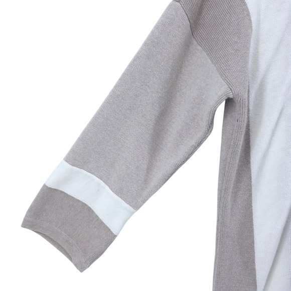 Chicos Turtleneck Colorblock 3/4 Sleeve Sweater Cotton AcrylicWomens 1 Medium